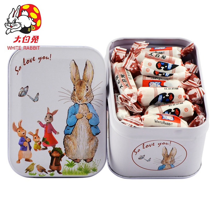 Shanghai specialty White Rabbit milk Halloween candy tin box