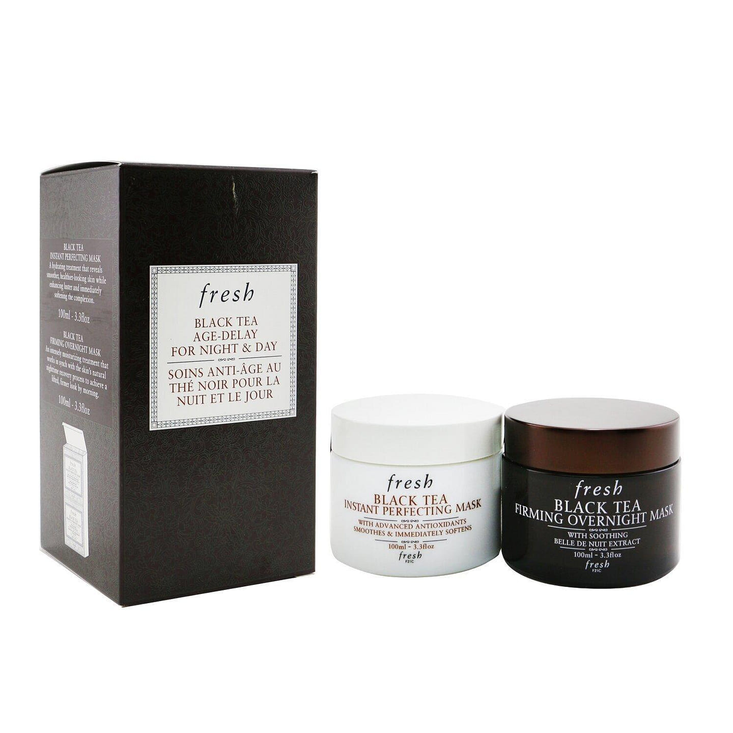Fresh Black Tea Age-Delay For Night & Day Set: Black Tea Instant Perfecting Mask + Black Tea Firming Overnight Mask 2x100ml/3.3oz 200 ml