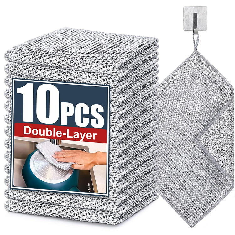 10 Pcs New Upgrade Steel Wire Dishcloth,Double-Lay 1 each