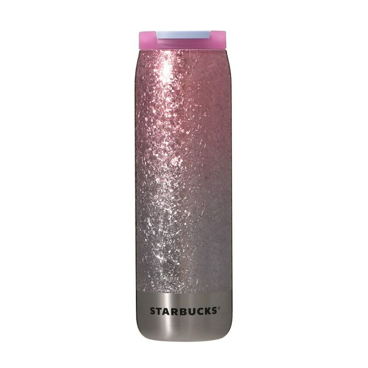 星巴克 罐形不锈钢瓶裂纹紫渐变色 473ml