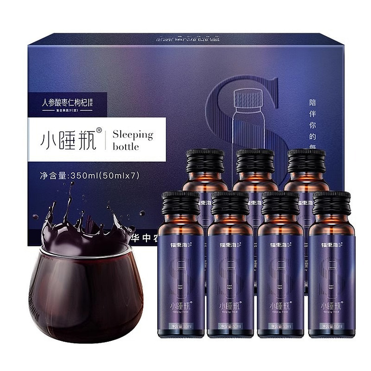 福东海 小睡瓶 人参酸枣仁百合茯苓茶晚安膏 晚安茶旗舰店小蓝瓶50ml*7瓶