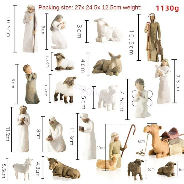 柳树耶稣降生人物雕像装饰圣诞礼物耶稣 20 件套