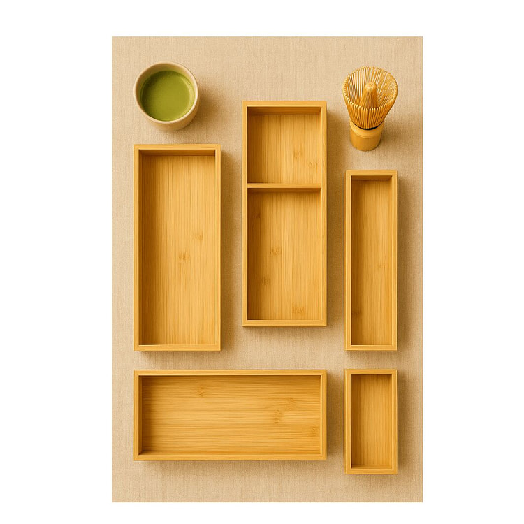 5-Piece Bamboo Drawer Organizer Set