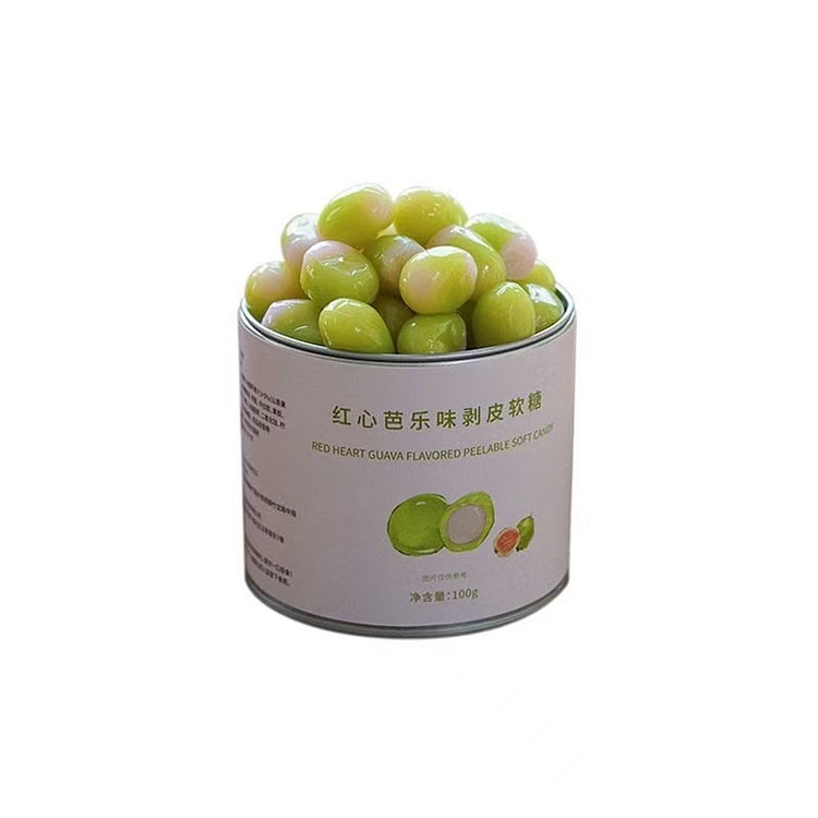 Peeled gummy candy with red guava flavour, a soft 100 g