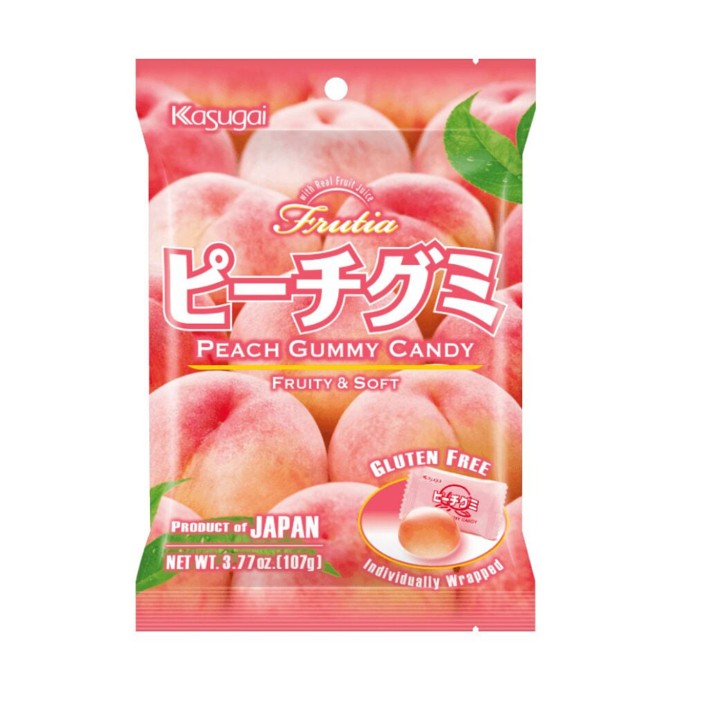 Kasugai Japanese Gummy Peach Flavor 3.77 oz