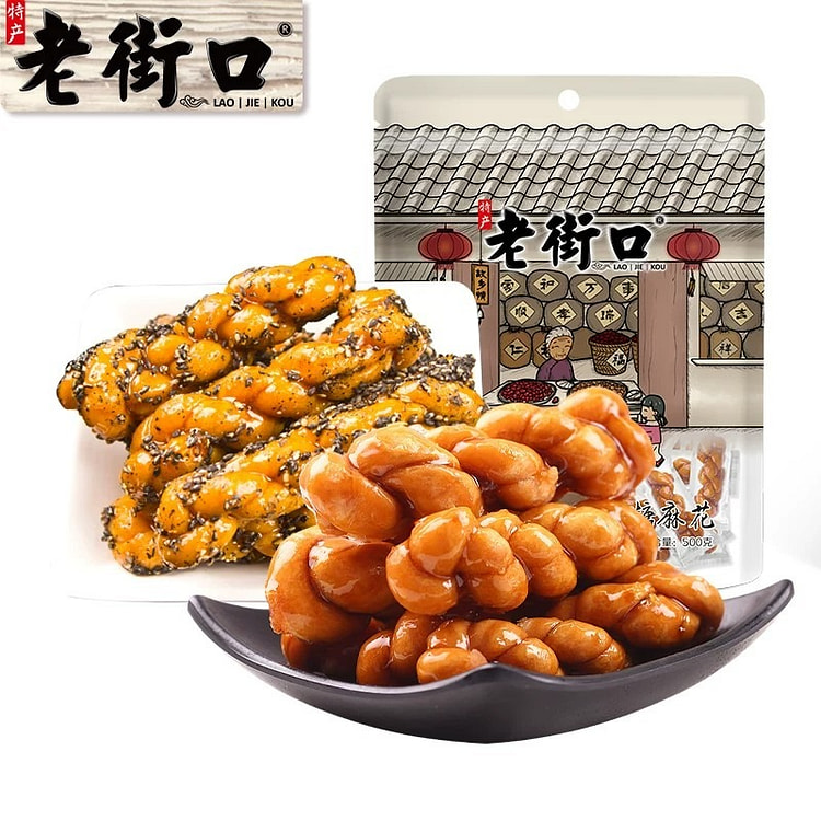 Laojiekou Brown Sugar Flavored Twisted Dough 500g 500 g