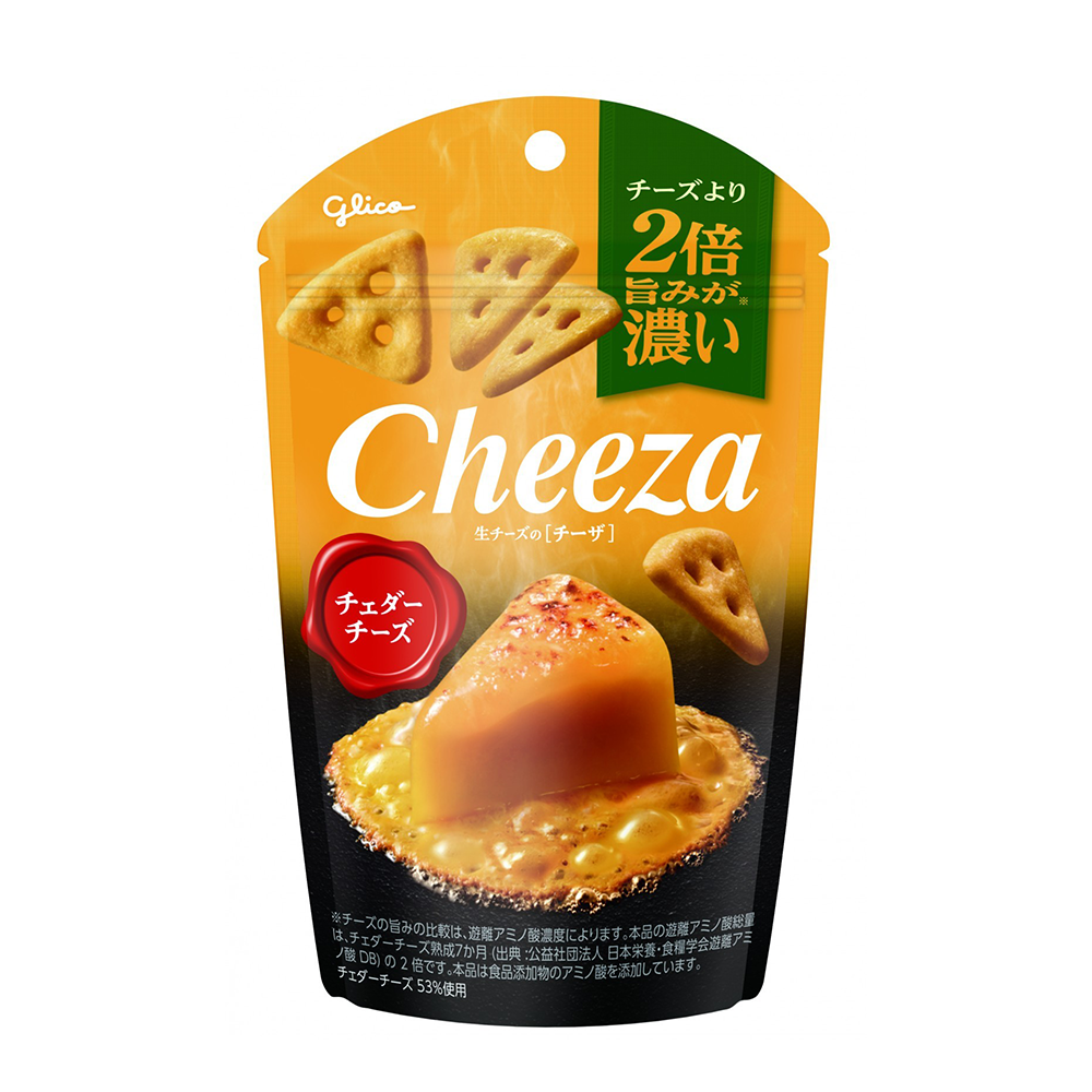 日本直送」江崎グリコ・生チーズの「チーザ」 チェダーチーズ 36g - Weee!