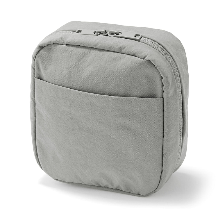 muji无印良品 尼龙宽开方形收纳包 灰色 1 份