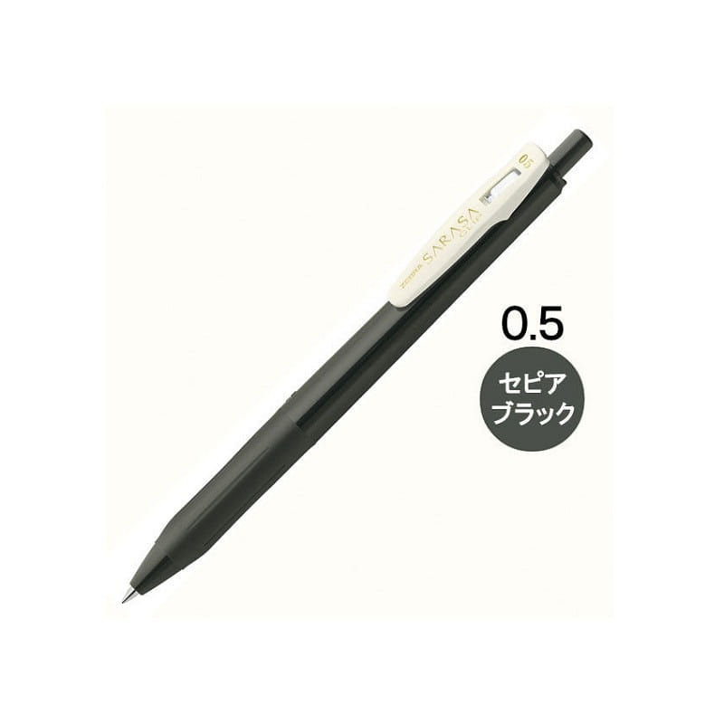 Zebra Sarasa Clip Gel Vintage Rollerball Pen Black 1 each