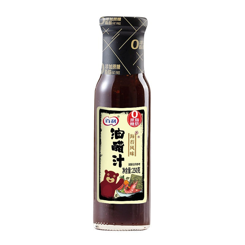 百利[0脂肪0蔗糖】海苔风味油醋汁 沙拉蘸料 1瓶 250 克