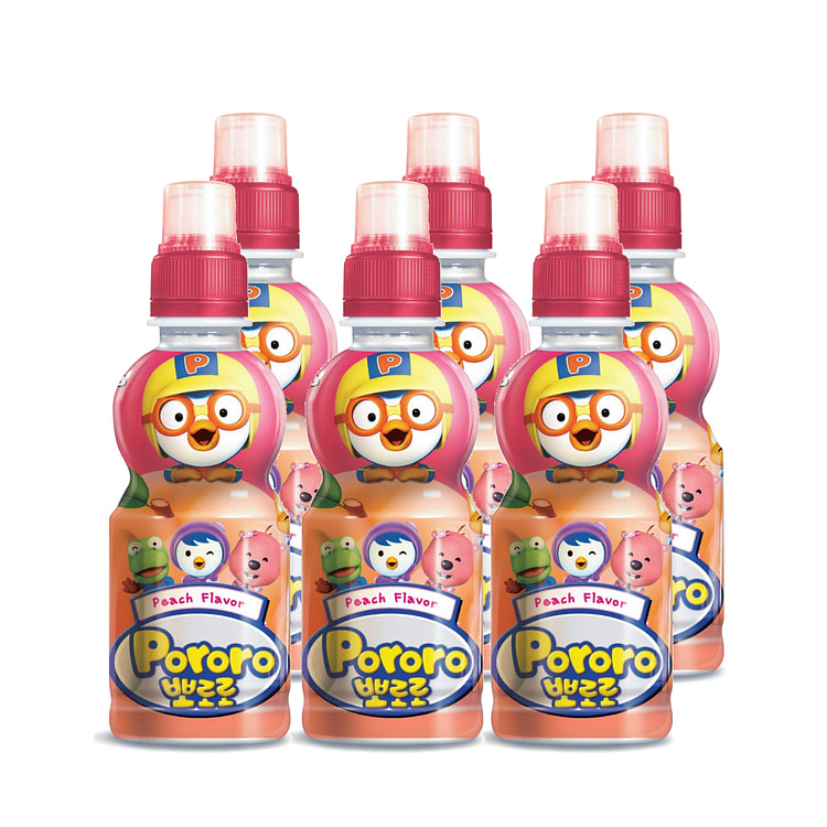 Paldo Fun & Yum Pororo 儿童桃子味饮料 7.95 盎司 6 包