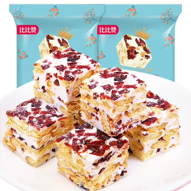Bibizan cranberry snowflake crisp snack 400g*1 box casual snack 400 g