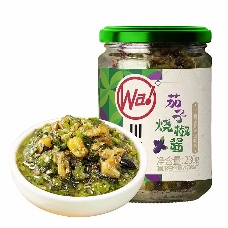 川娃子 炭烤茄子烧椒酱 辣椒酱 四川 拌饭 虎皮青椒酱 剁椒 拌面 下饭菜 酱 230 克