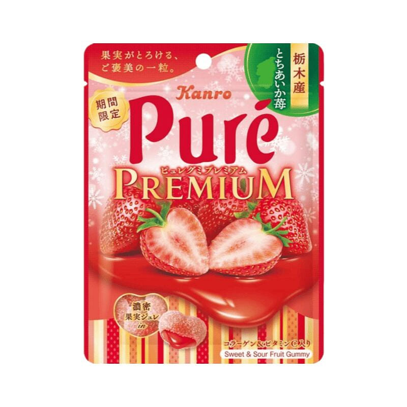 KANRO 高级版 浓香草莓果汁夹心软糖 54g 1 包