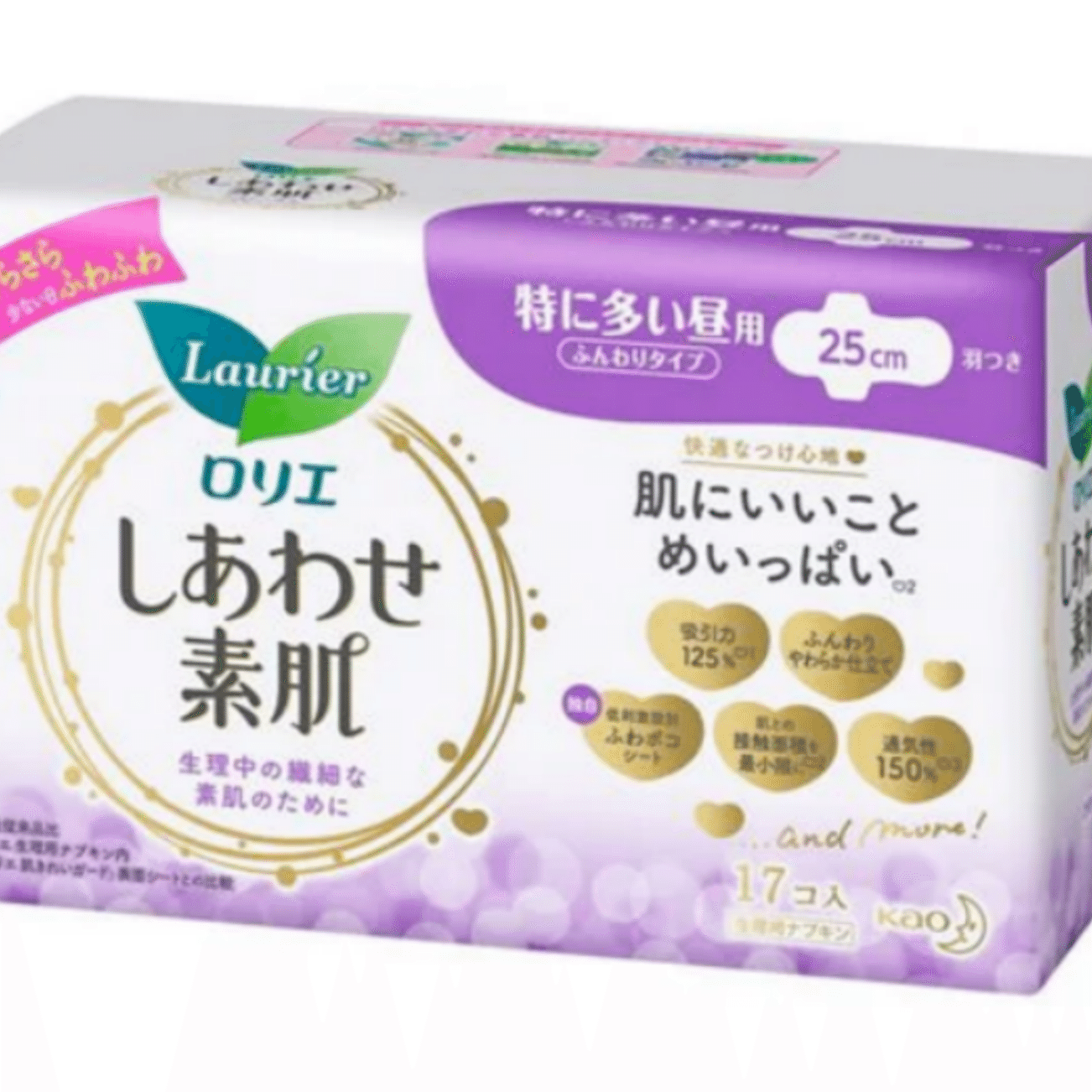 Kao Laurier Sanitary Pads, 25 cm, Pack of 17 1 count