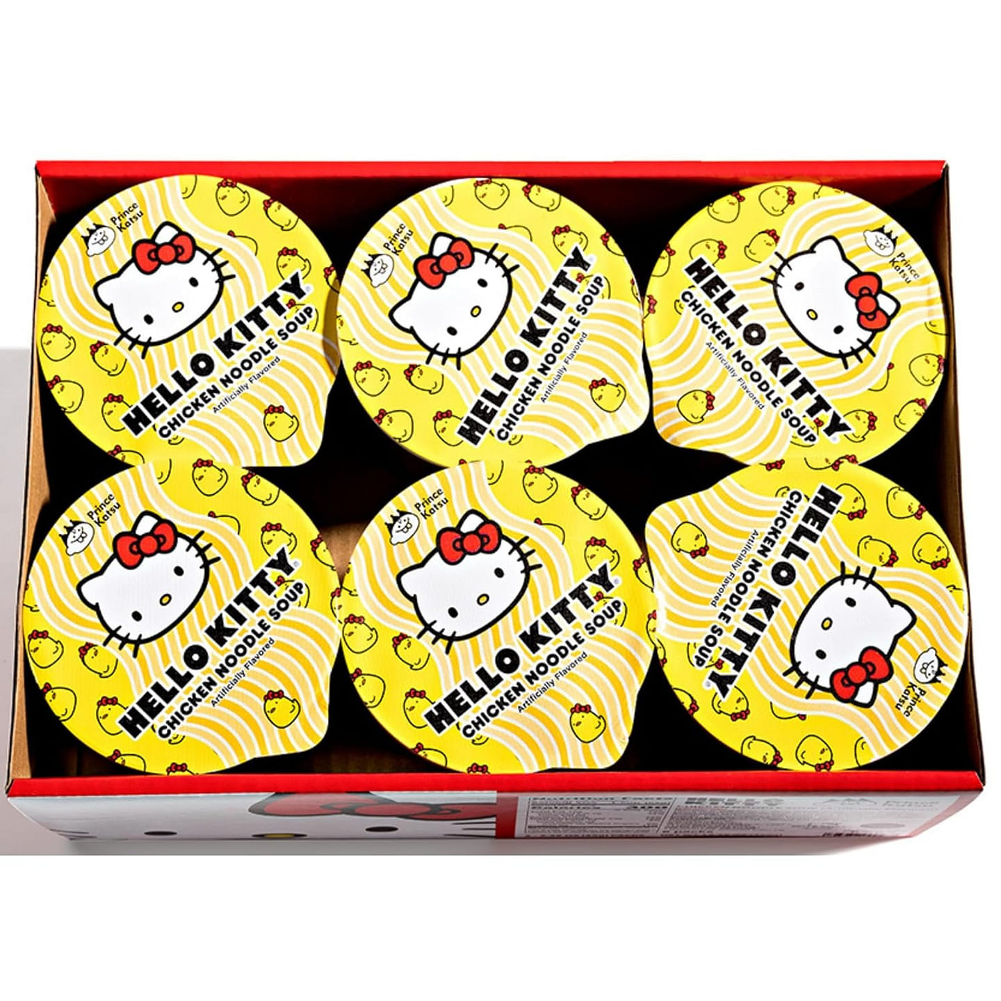 Prince Katsu Hello Kitty Instant Ramen Noodle Cup, 6 BOX Chicken Flavor . 6 box