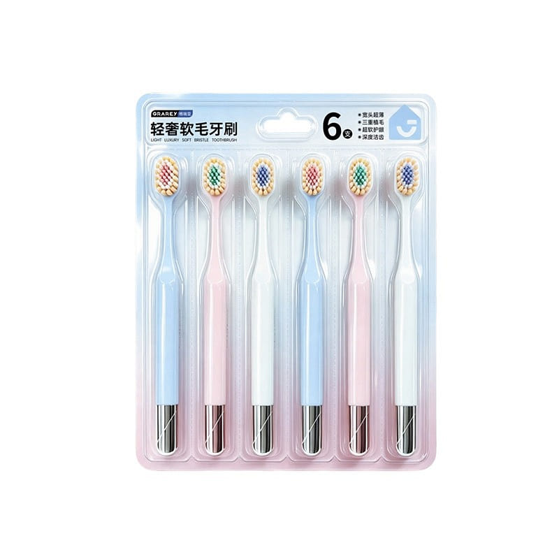 GRAREY Luxury Soft Bristle Toothbrush 6 Pack 1 each