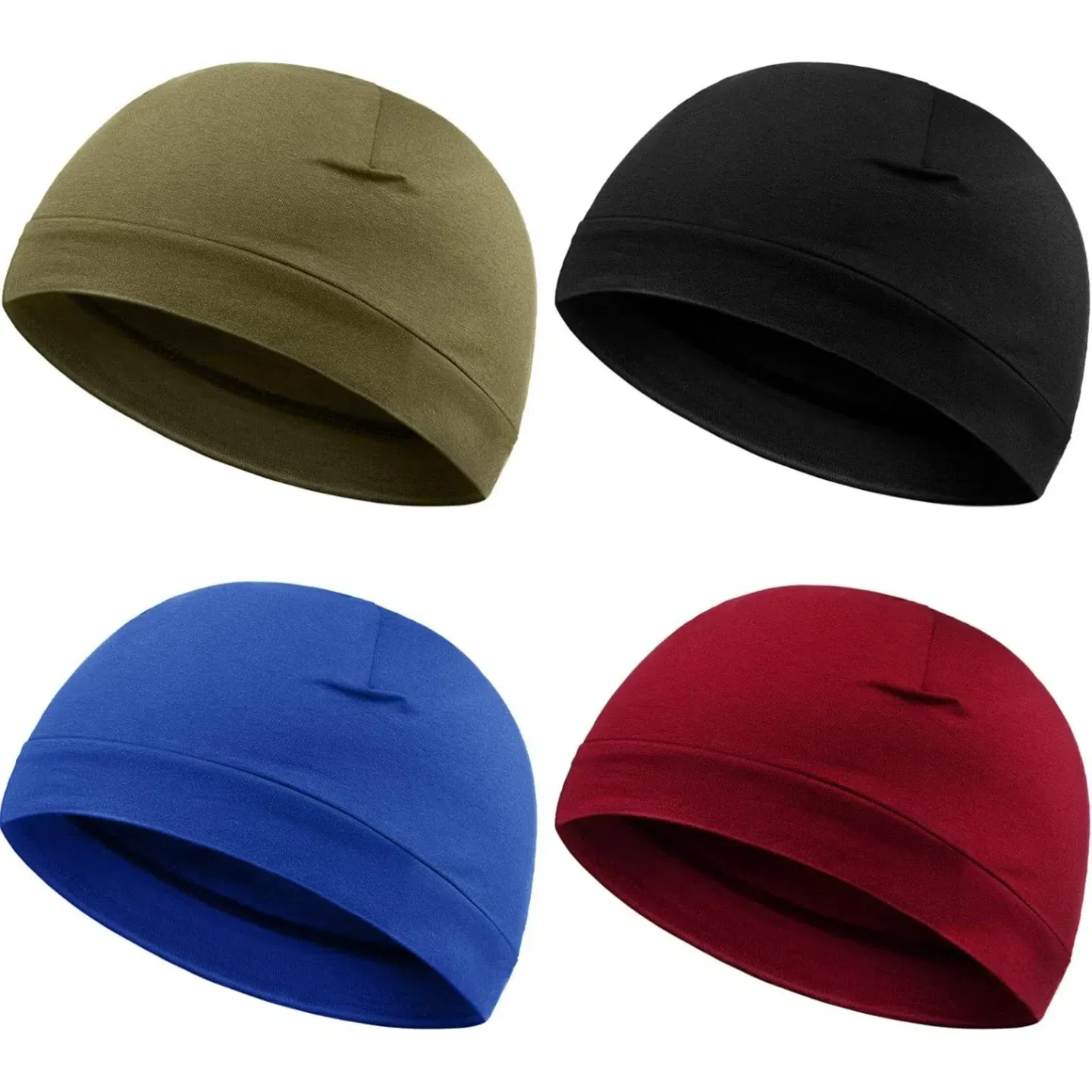 4 Pcs Cotton Skull Caps for Men Women Beanie Thin 4 pack