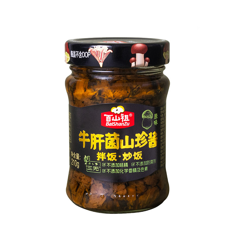 百山祖牛肝菌酱拌饭拌面酱菌菇蘑菇酱210g*1瓶