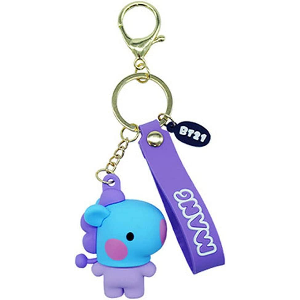 BT21 Minini Figure Keyring Keychain with Name Strap by BTS MANG 4 oz