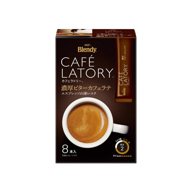 AGF CAFE LATORY棒状浓郁苦咖啡拿铁 8枚入