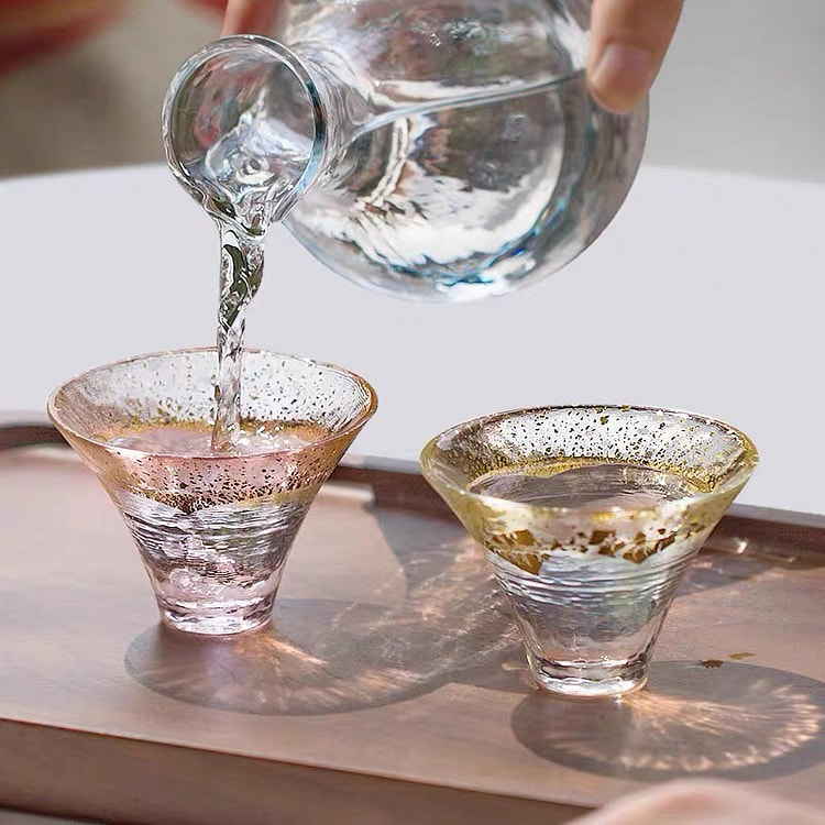 东洋佐佐木 富士山金色清酒对杯（木盒装）