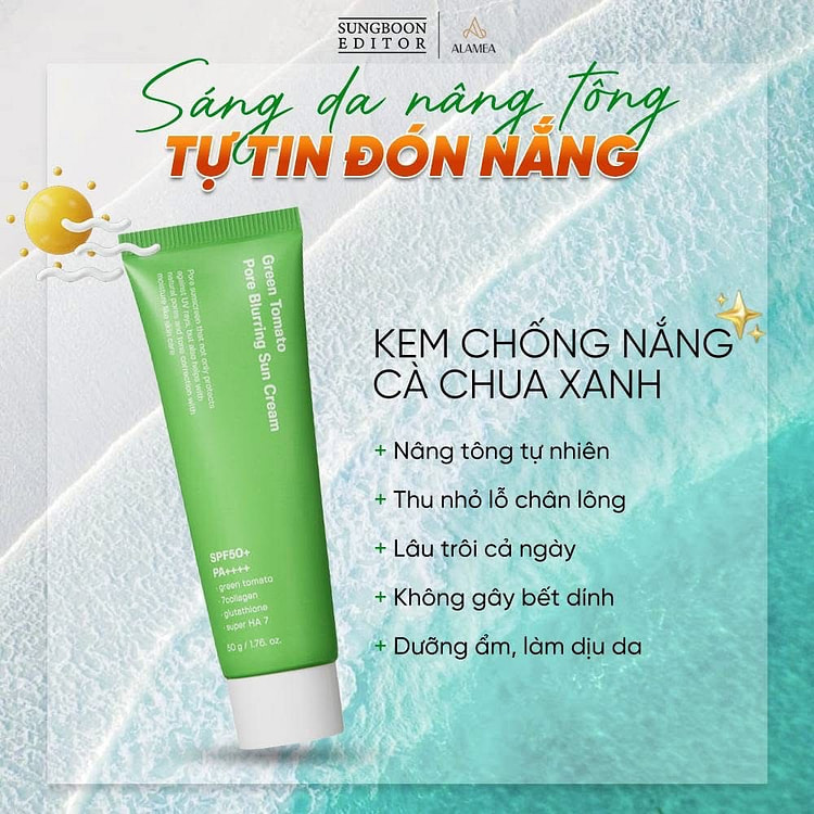 Sungboon Kem Chống Nắng Cà Chua Xanh Nâng Tone Thu Nhỏ Lỗ Chân Lông SPF50+P