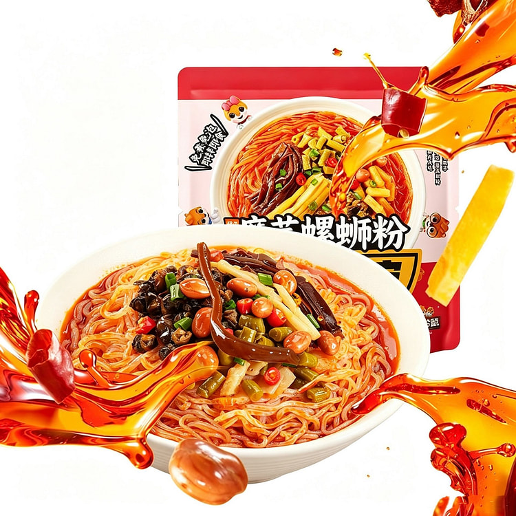 Premium Konjac Snail Rice Noodles, Convenient, Rea