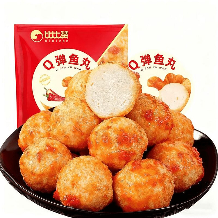 比比赞鱼丸Q弾鱼蛋即食港式鱼丸休闲食品海味小吃混发 100 克