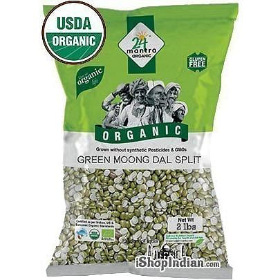 24 Mantra Organic Moong Split (Split Mung Beans) - 2 lbs 2 파운드