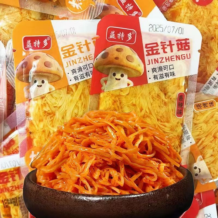 益特多金针菇烧烤味金针菇开袋即食10g*20包 200 克