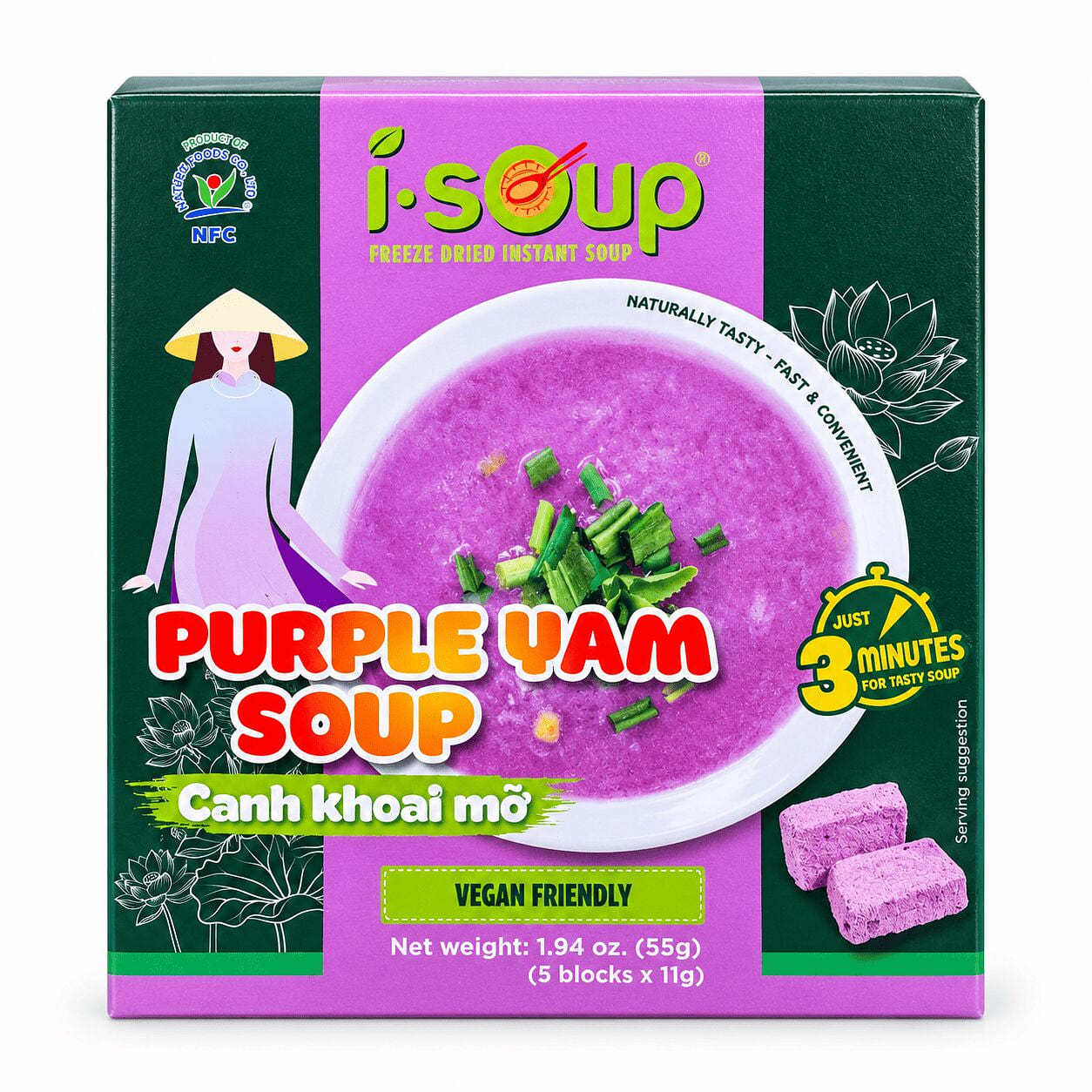 ISOUP Freeze-Dried Purple Yam Soup 11 g*5 pack