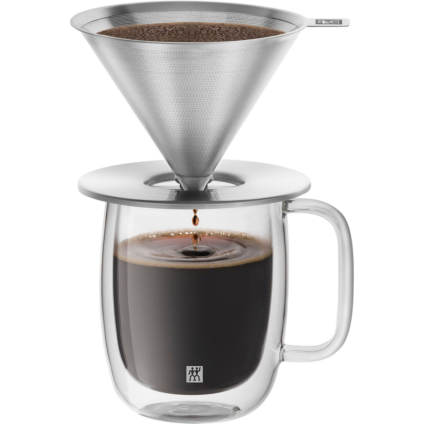 ZWILLING Sorrento Pour Over Coffee Dripper with Double-Wall Glass Coffee Mug 1 each