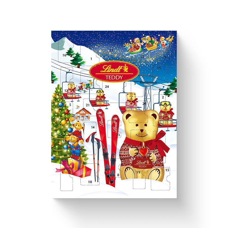 Lindt/瑞士莲泰迪熊巧克力圣诞倒数日历 1 盒