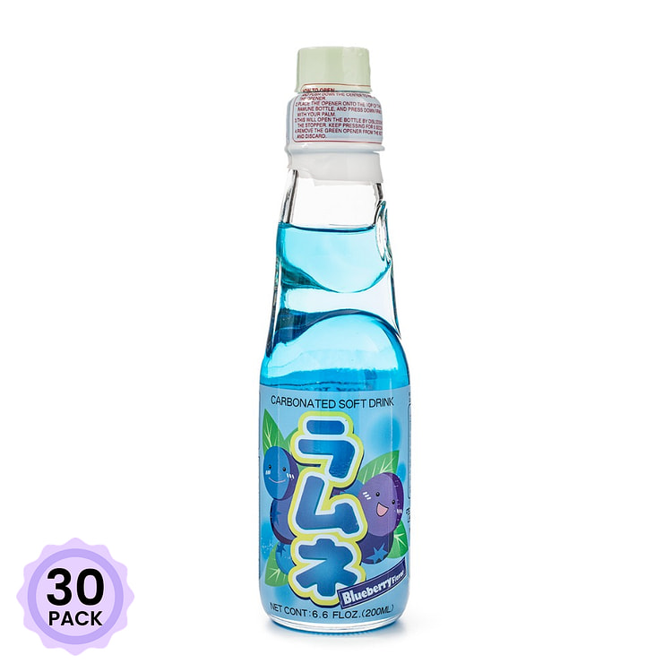 Hata Ramune 弹珠汽水 蓝莓味 200 毫升*30 包
