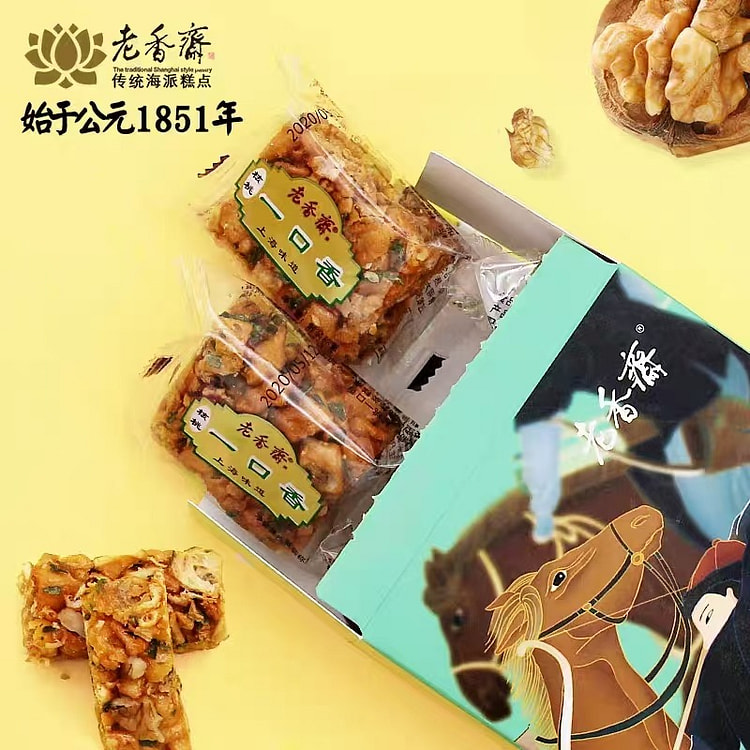 【老香斋】一口香沙琪玛 核桃味 传统工艺 软硬适中 218 克