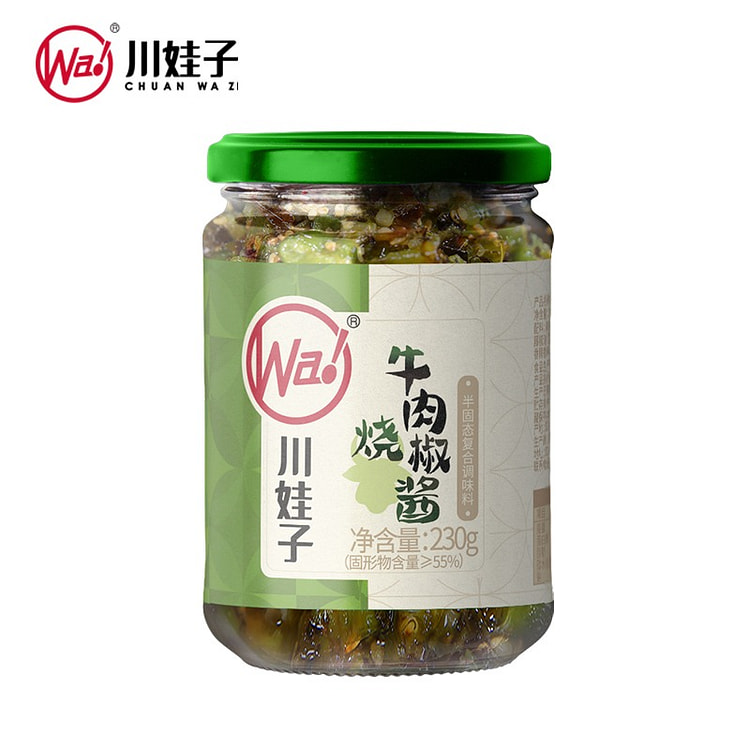 川娃子烧椒牛肉酱拌面酱烧菜酱230g瓶装农家风味下饭菜香辣拌饭酱