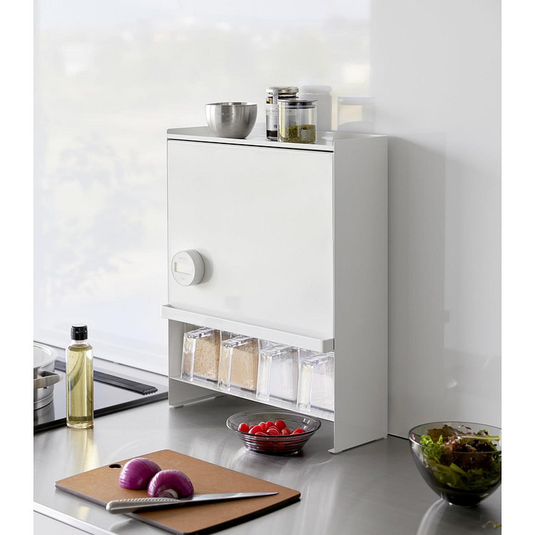 隐藏式调味品架 - 钢白色