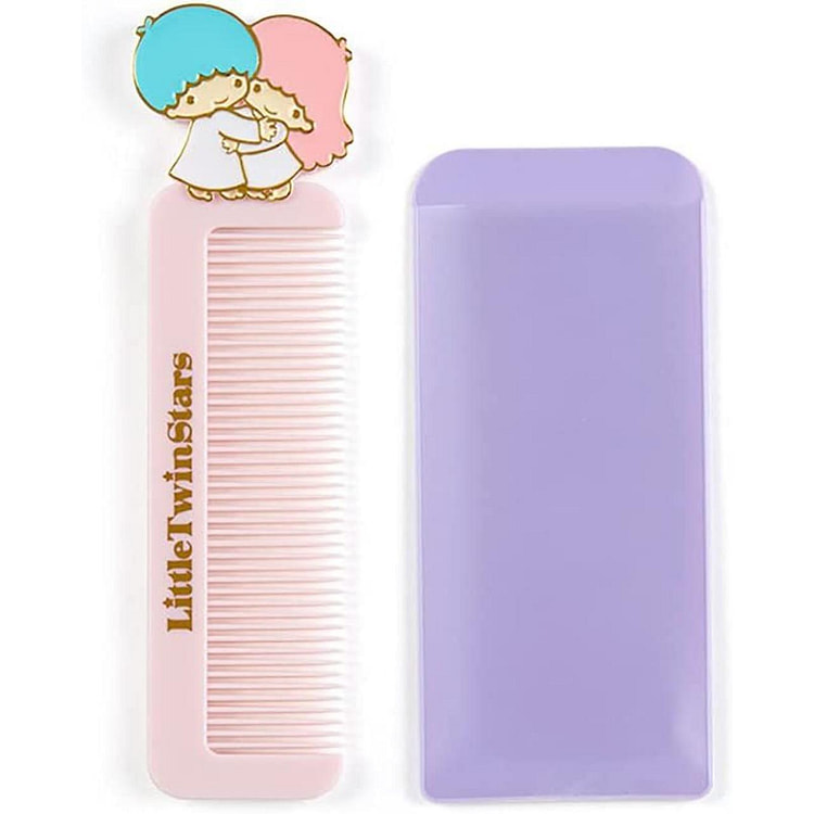 Sanrio 双子星 卡通造型便携扁梳（带梳套）