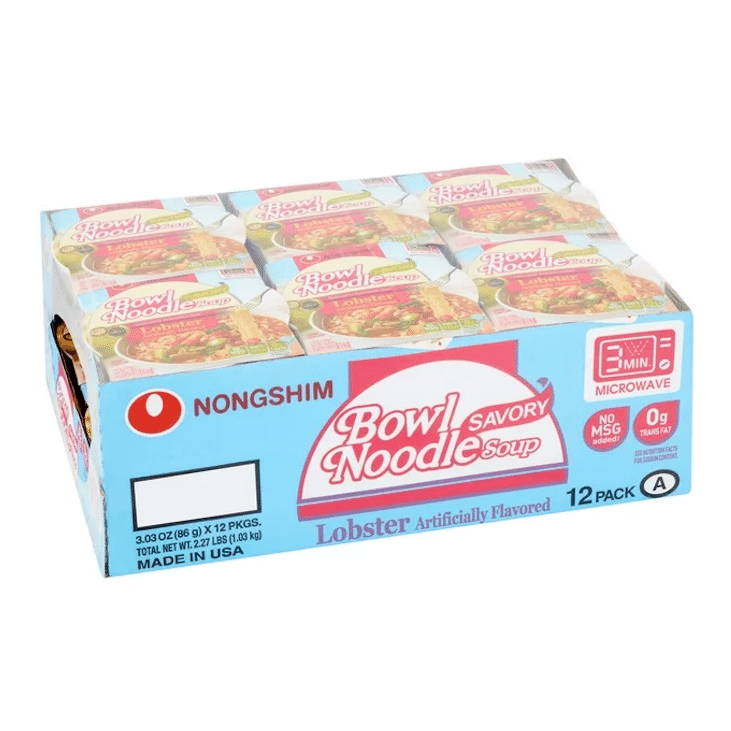 Nongshim Bowl Noodle Savory Lobster Ramyun Ramen Noodle Soup Bowl pack of 12 1 each