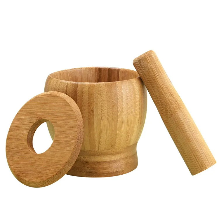 传统楠竹大蒜捣碎器中号+加盖子/送竹勺子 250 克