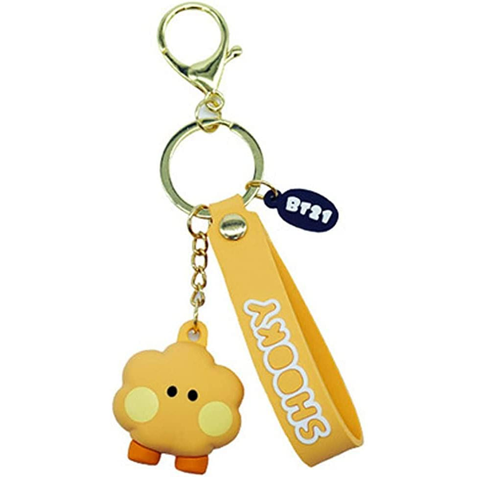 BT21 Minini Figure Keyring Keychain with Name Strap by BTS SHOOKY 4 oz