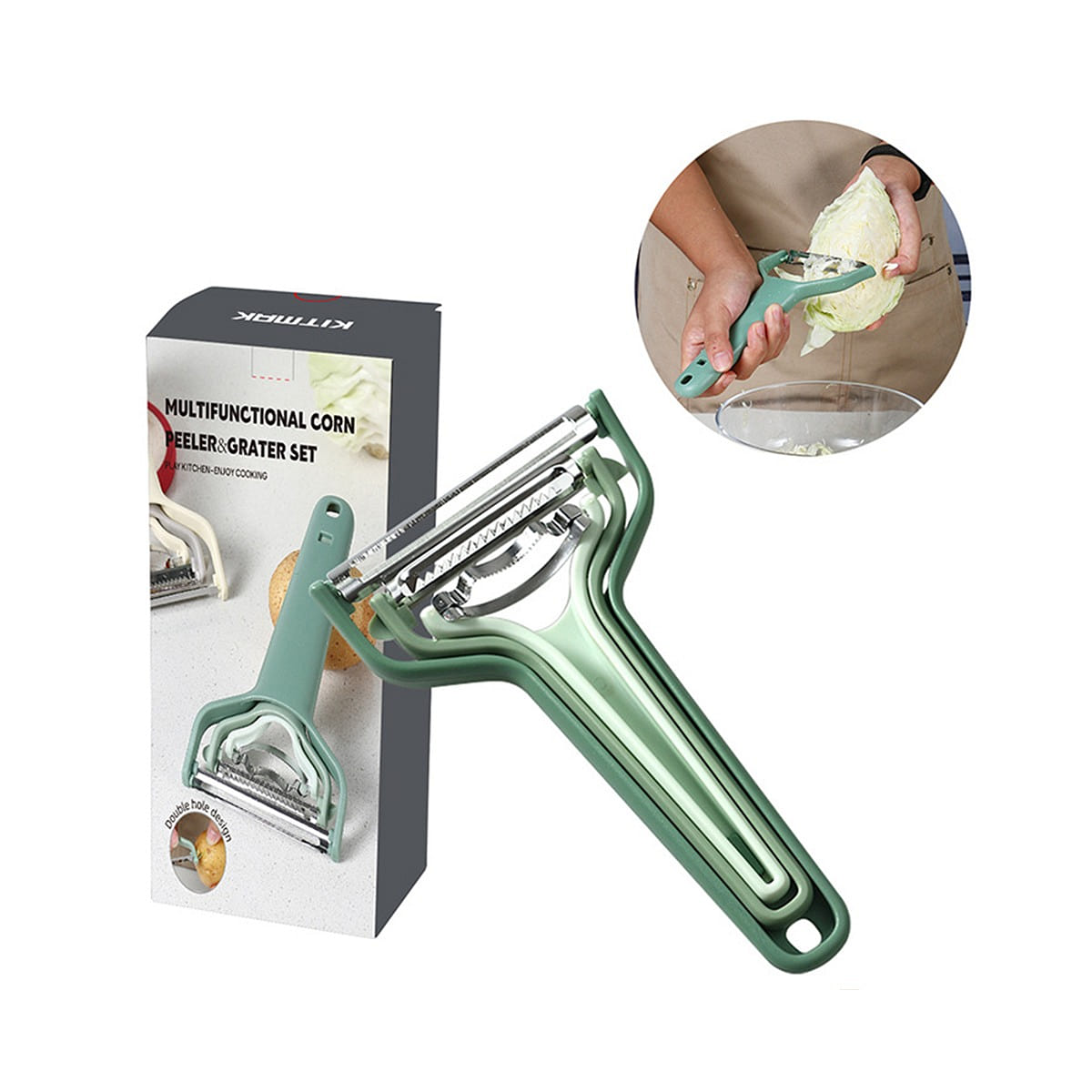 Multifunctional Peeling Knife – Green F 1 each