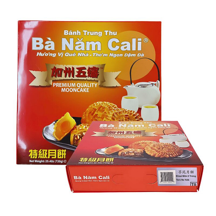 Bánh Trung Thu Dẻo Bà Năm Cali Khoai Môn 0 Trứng 25.4 oz