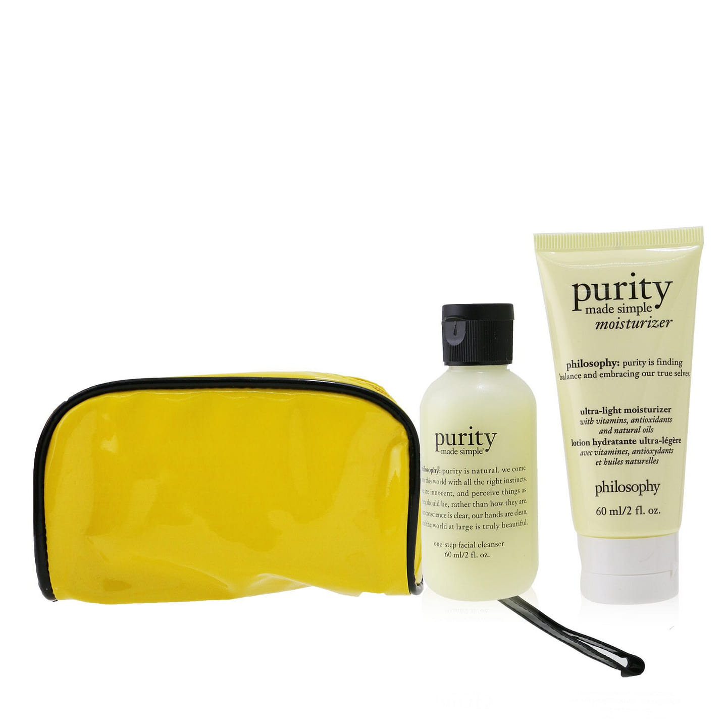 Philosophy 2-Pieces Get Set: One-Step Facial Cleanser 60ml + Ultra-Light Mosturizer 60ml 2pcs+1pouch 2 each