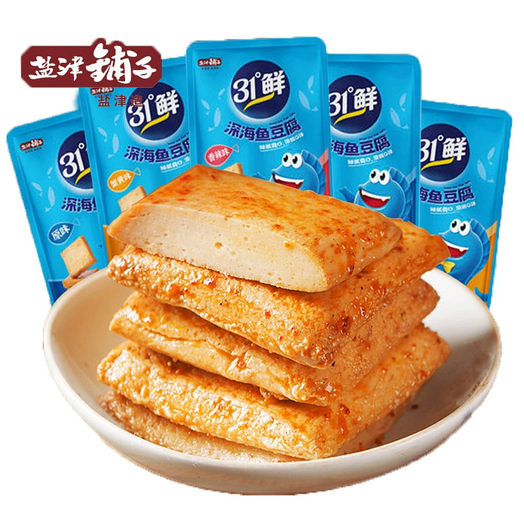 盐津铺子深海鱼豆腐31度鲜小包装麻辣豆腐干宿舍小吃零食休闲食品10g*1包 (min 2)