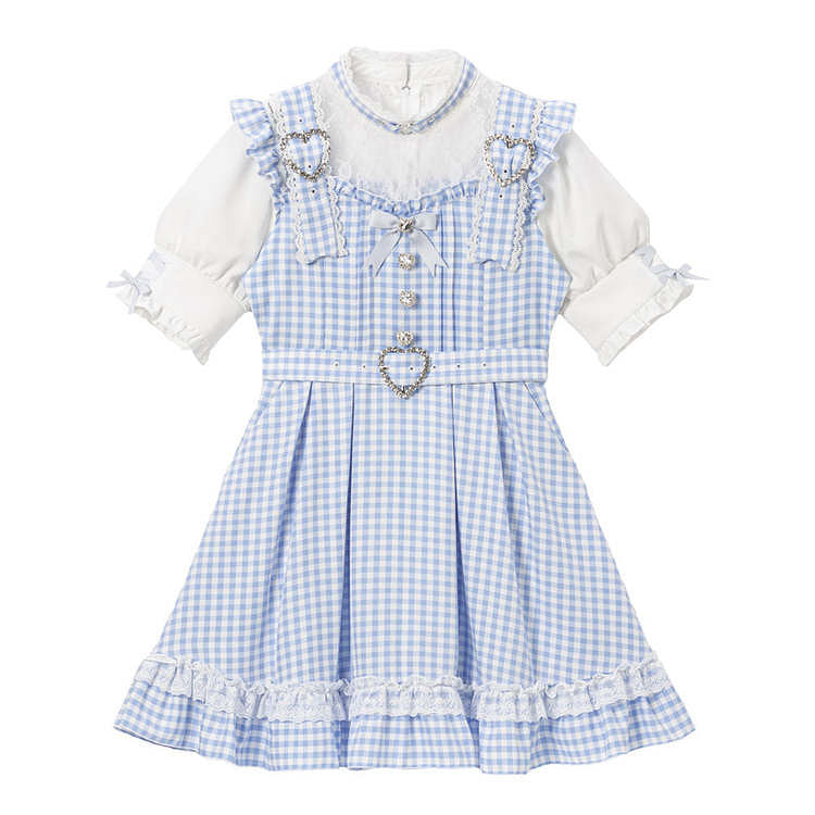 DearMyLove Lace Dress Check Black M