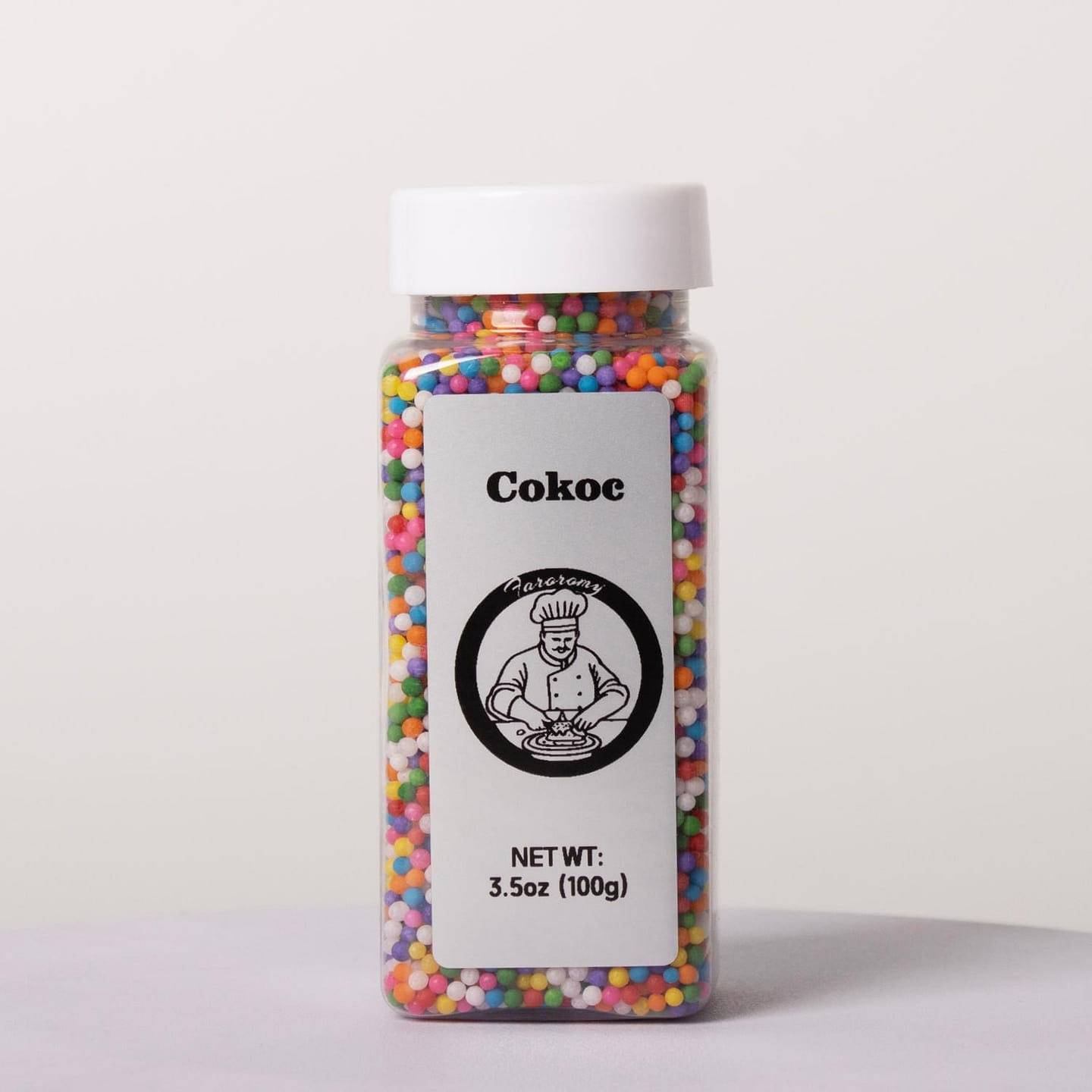Cokoc Edible Sugar Sprinkles Rainbow Color Rice 3.5 oz