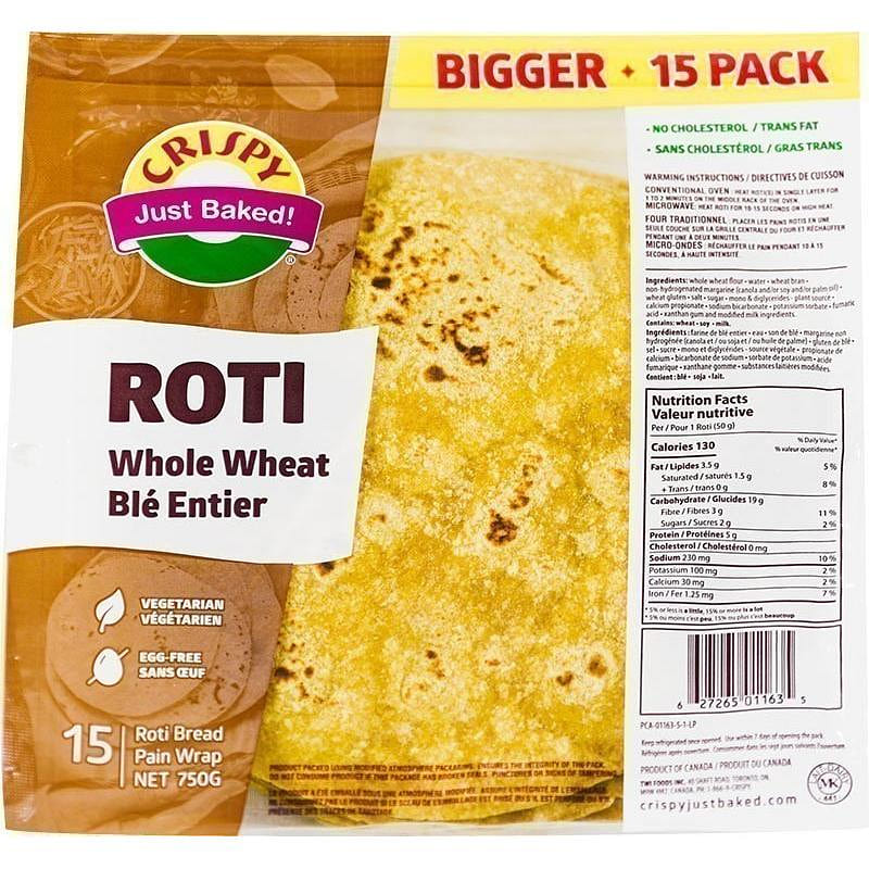 Crispy Roti - Whole Wheat, 15 pieces 15 count