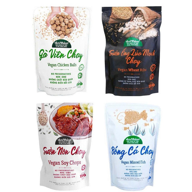 安年素食组合 排骨 鸡肉 鱼肉 小麦 4 个